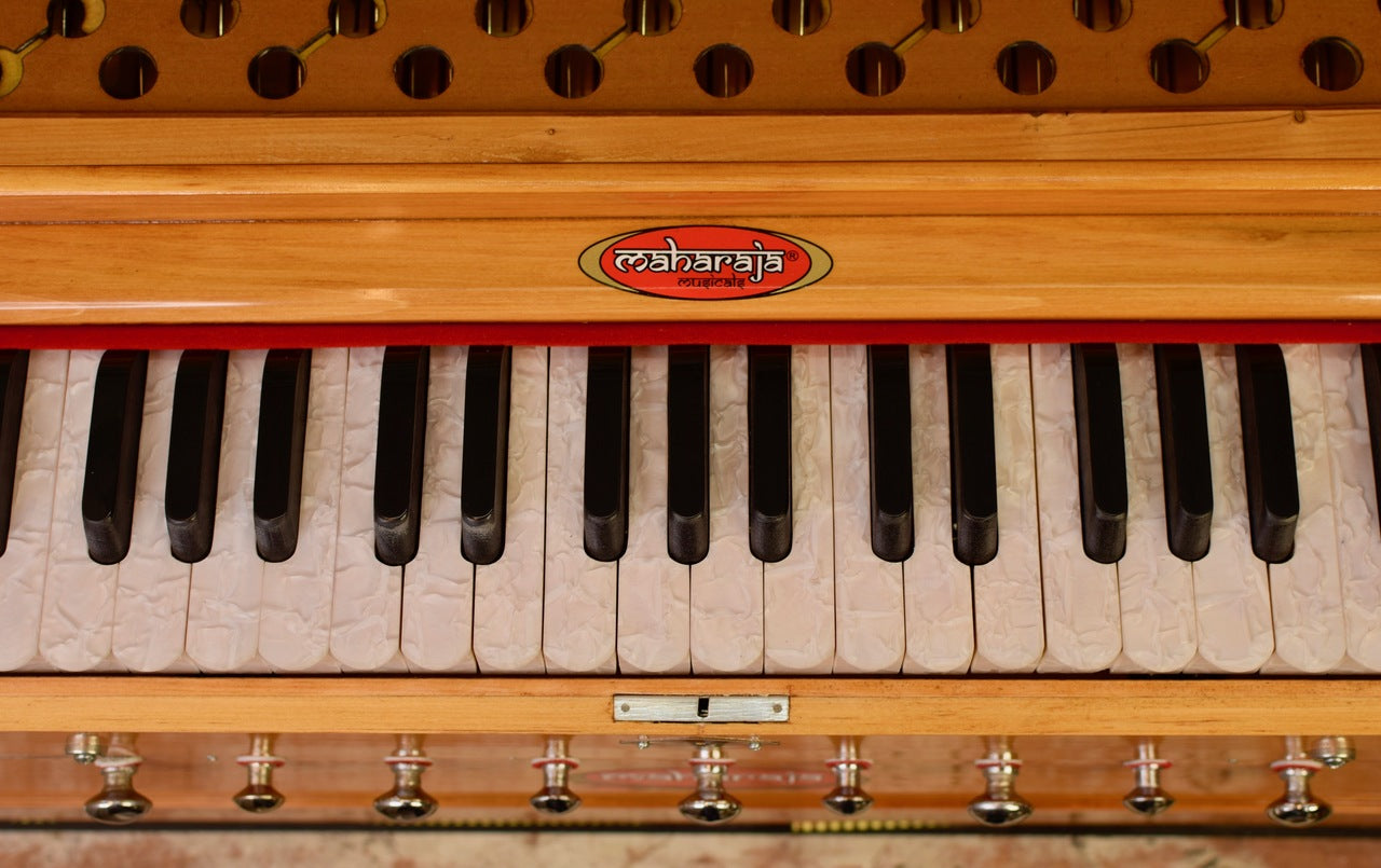 Maharaja Musicals Harmonium, 9 Stops, Coupler, Natural (No. 1127)
