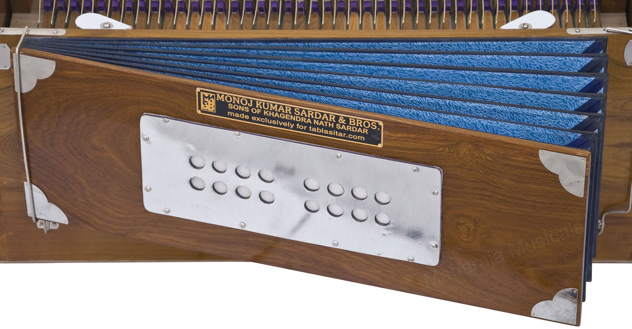 MKS No. 573 Concert Harmonium, 3 Reeds, 9 Stops, Teak Wood, 42 Keys