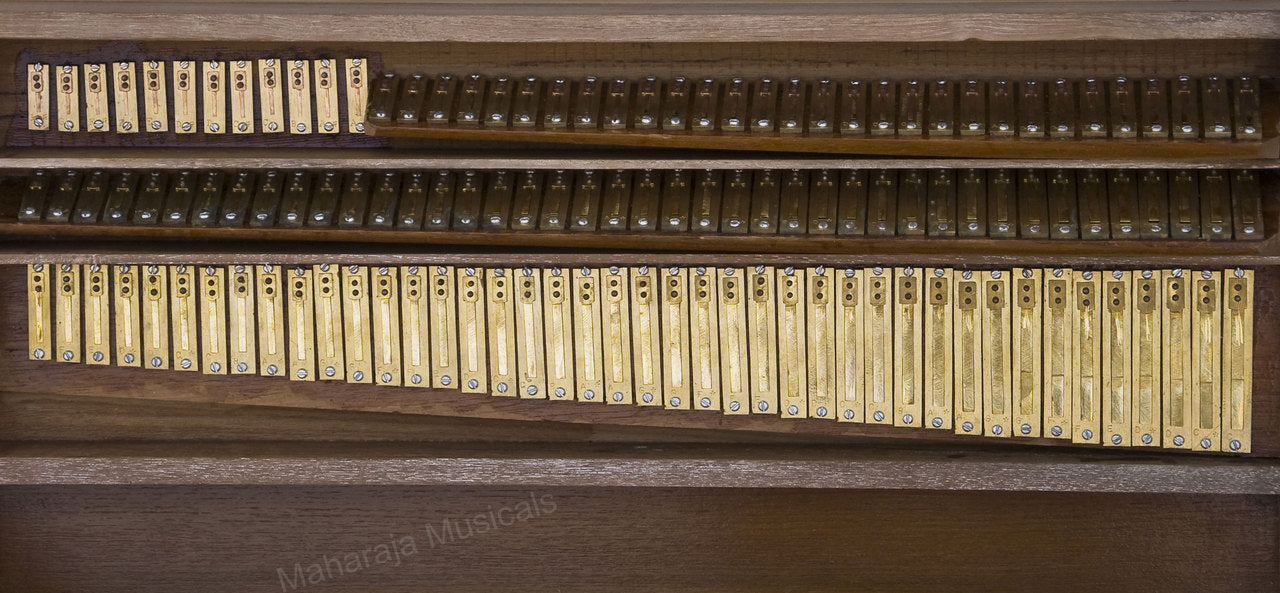 MKS No. 573 Concert Harmonium, 3 Reeds, 9 Stops, Teak Wood, 42 Keys