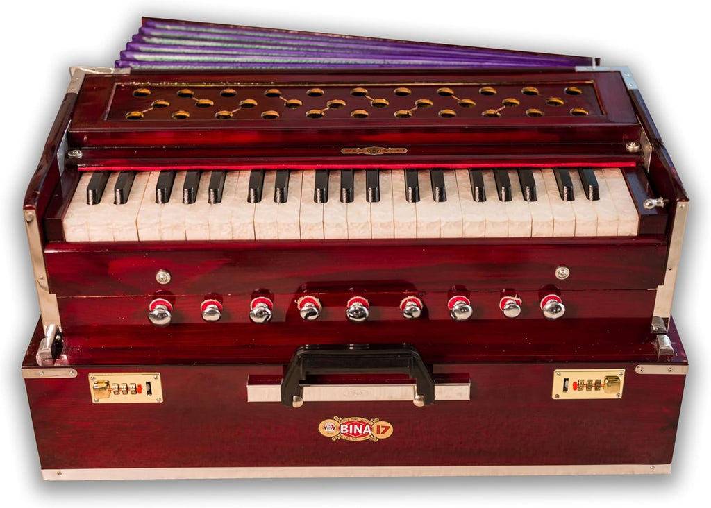 Bina No. 17 Deluxe Harmonium, 2 Reeds, 3.5 Octave, Coupler