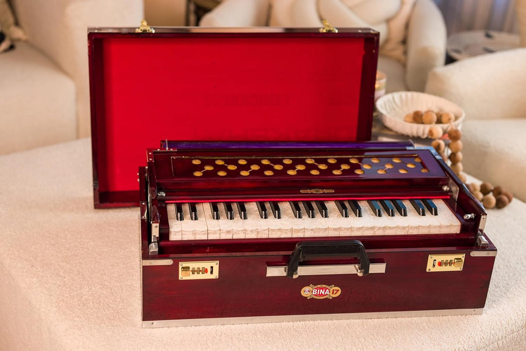Bina No. 17 Deluxe Harmonium, 2 Reeds, 3.5 Octave, Coupler