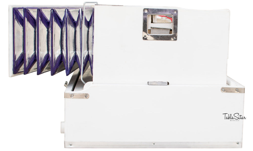 Maharaja Musicals Safri Harmonium, Folding, Coupler, White, 42 Keys