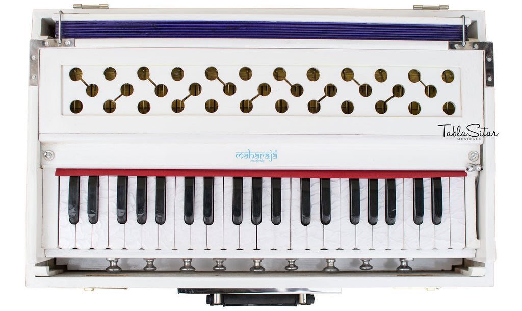 Maharaja Musicals Safri Harmonium, Folding, Coupler, White, 42 Keys