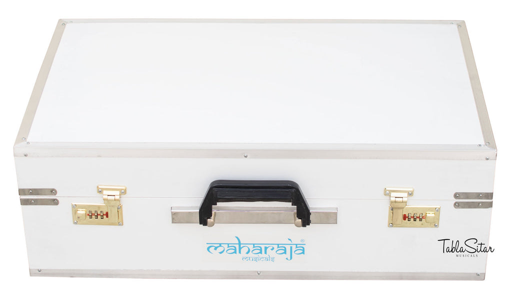 Maharaja Musicals Safri Harmonium, Folding, Coupler, White, 42 Keys