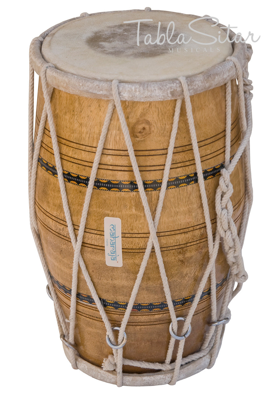 Maharaja Musicals Dholak, Mango Wood, Rope-Tuned
