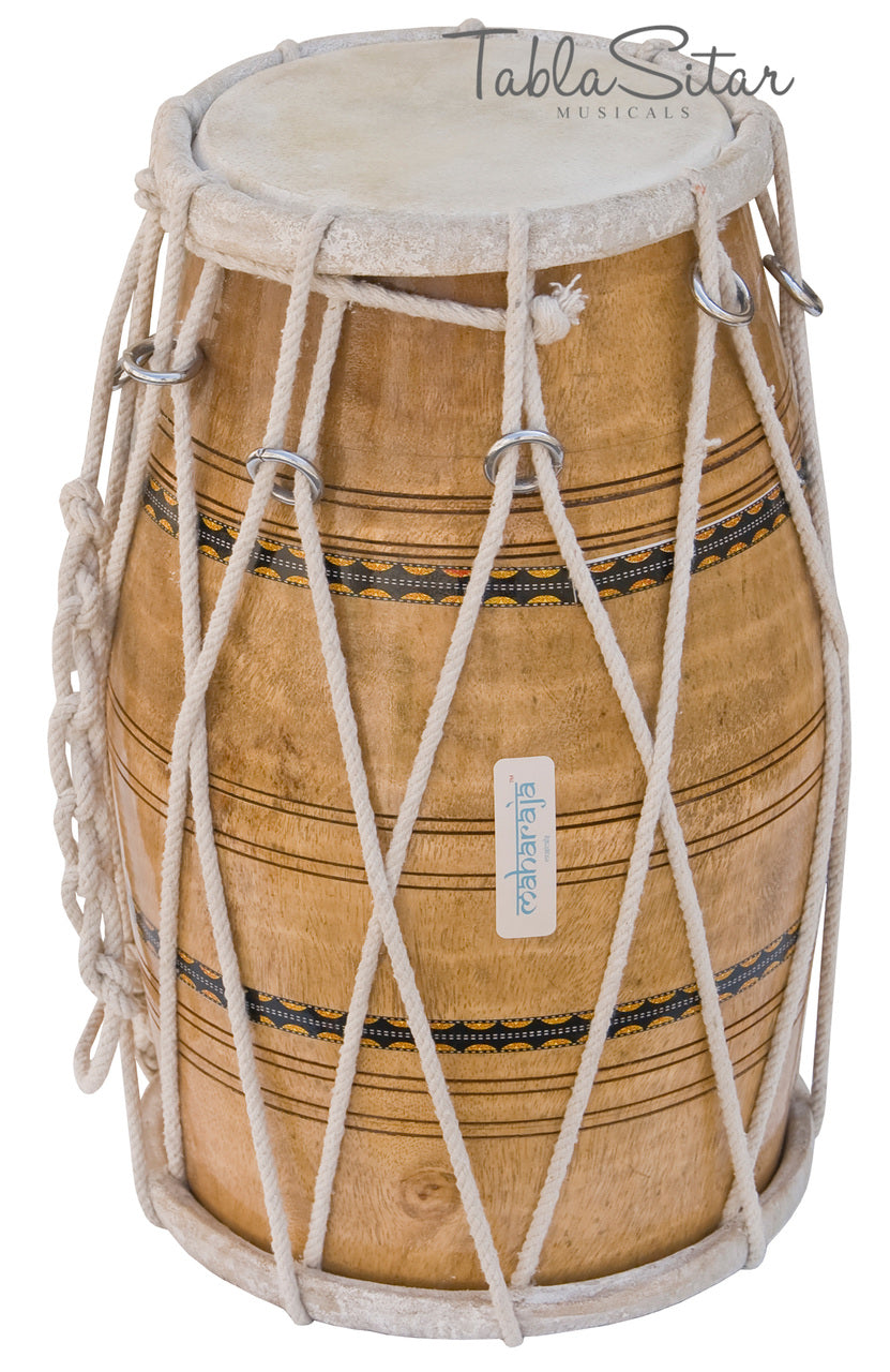 Maharaja Musicals Dholak, Mango Wood, Rope-Tuned