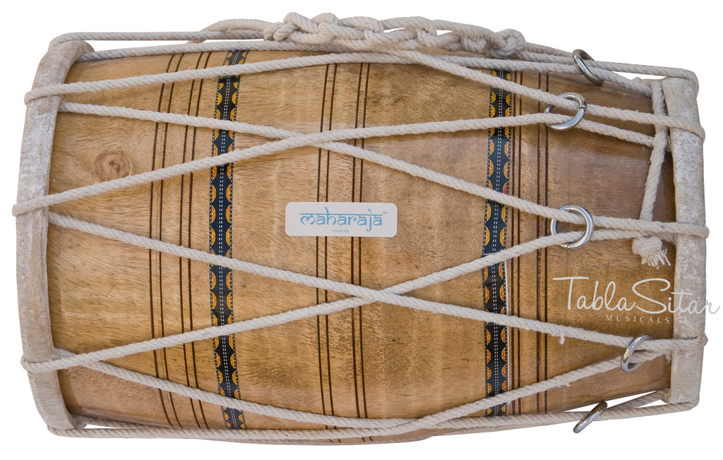 Maharaja Musicals Dholak, Mango Wood, Rope-Tuned