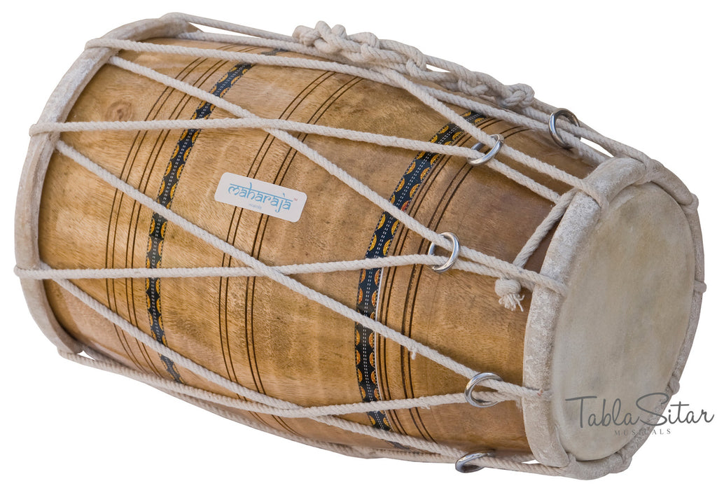 Maharaja Musicals Dholak, Mango Wood, Rope-Tuned