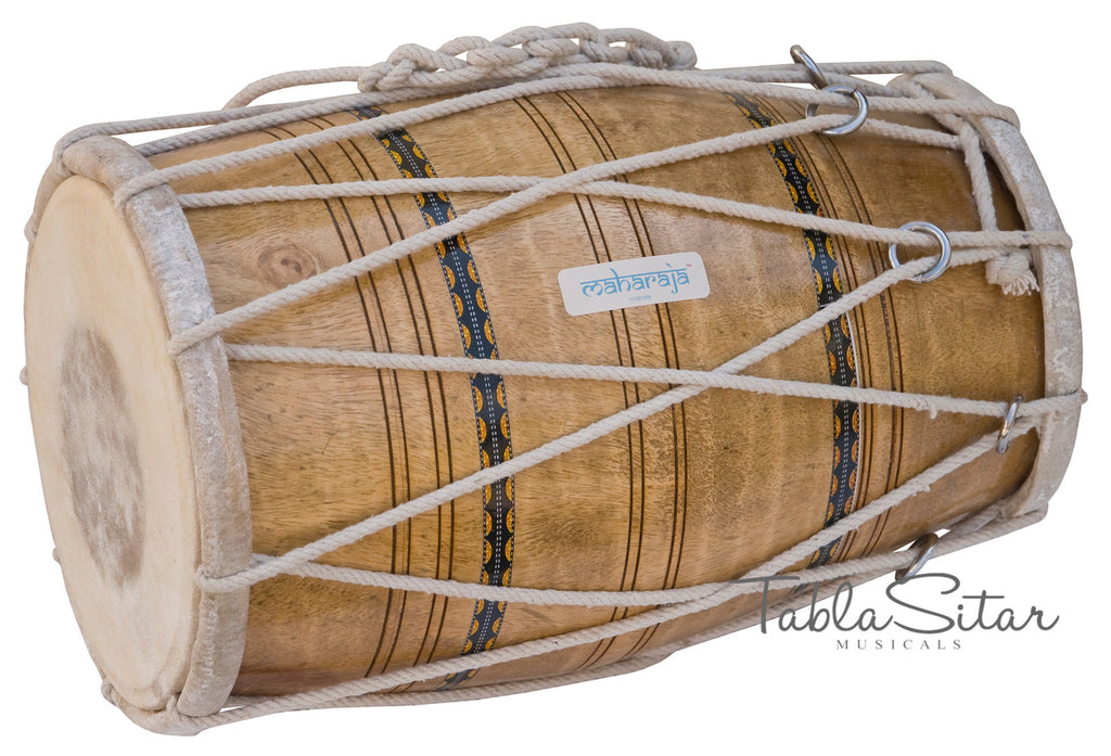 Maharaja Musicals Dholak, Mango Wood, Rope-Tuned