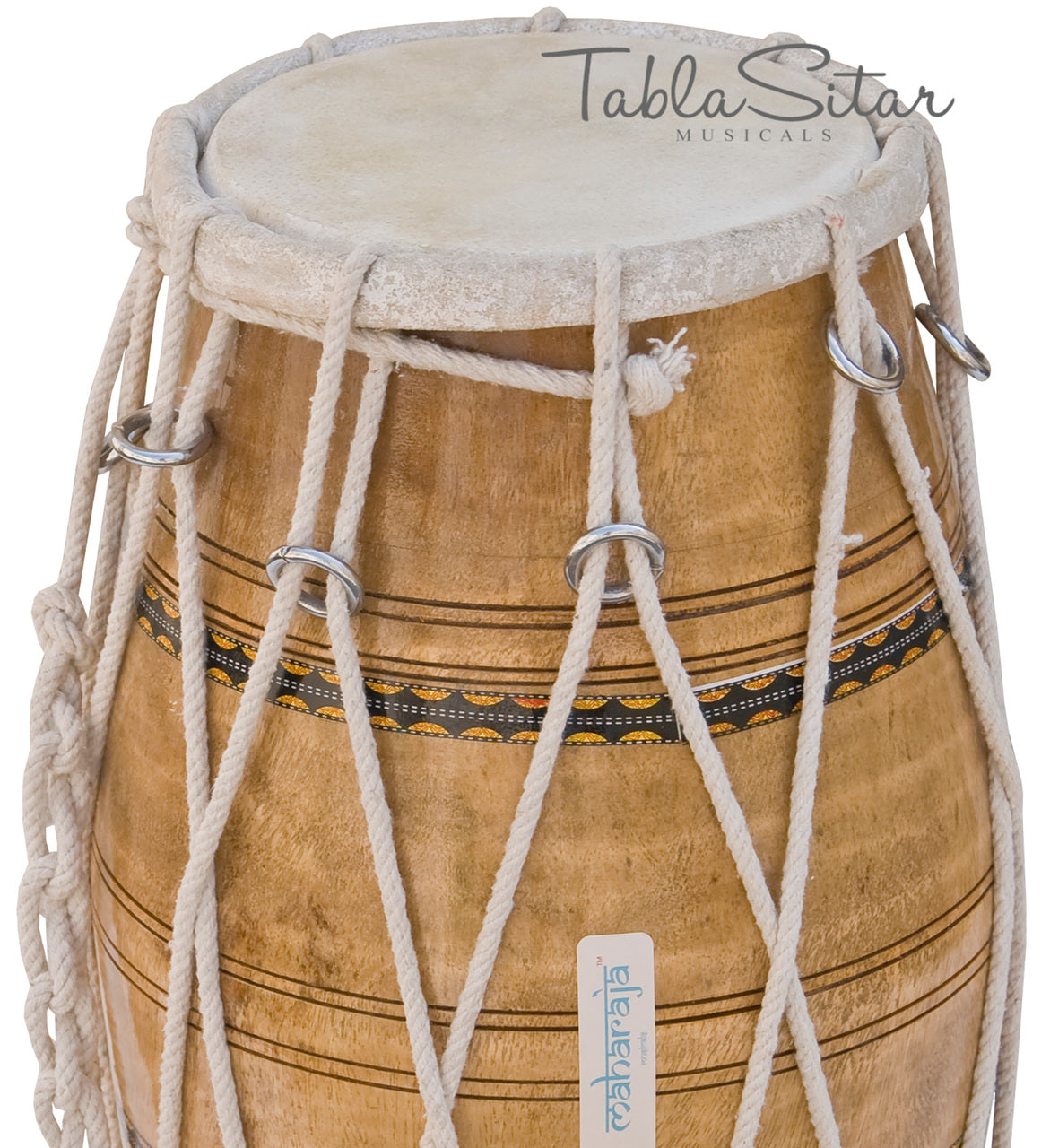 Maharaja Musicals Dholak, Mango Wood, Rope-Tuned