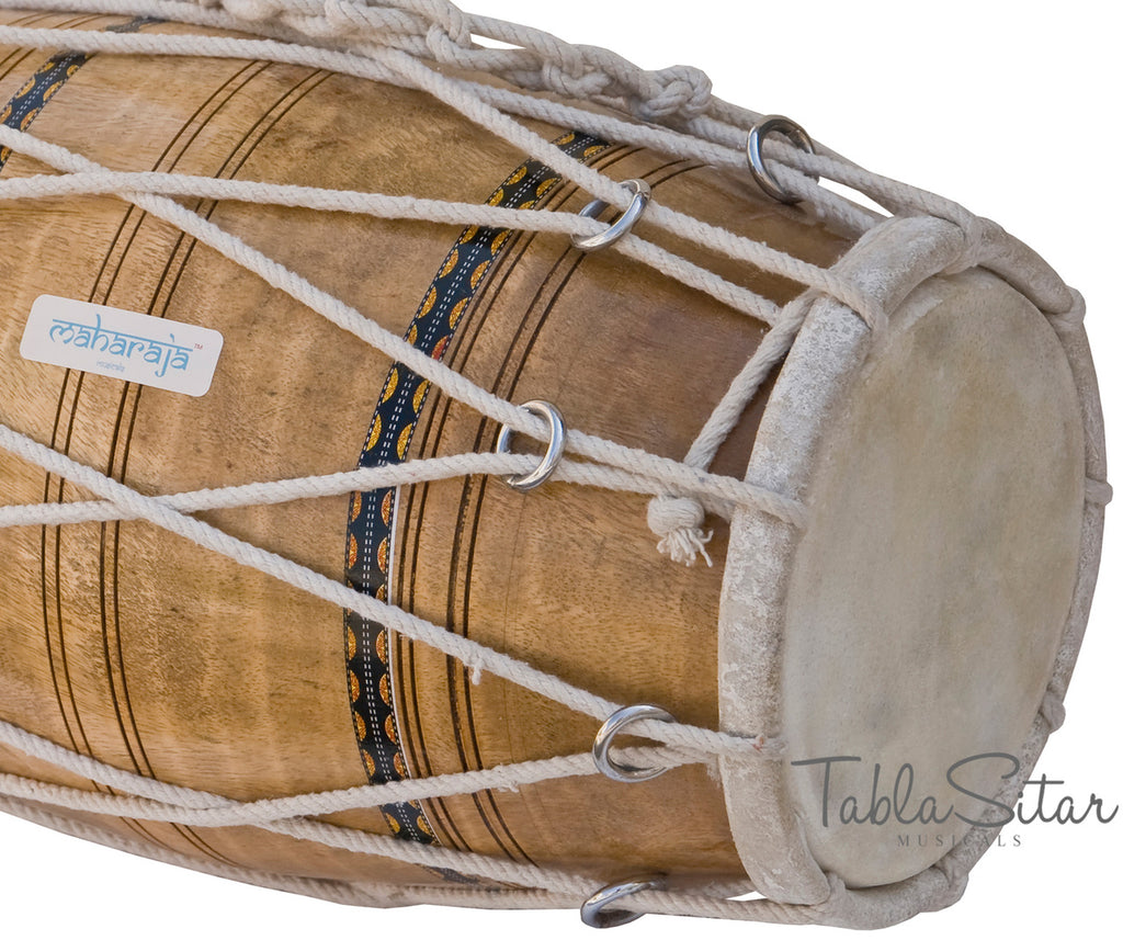 Maharaja Musicals Dholak, Mango Wood, Rope-Tuned