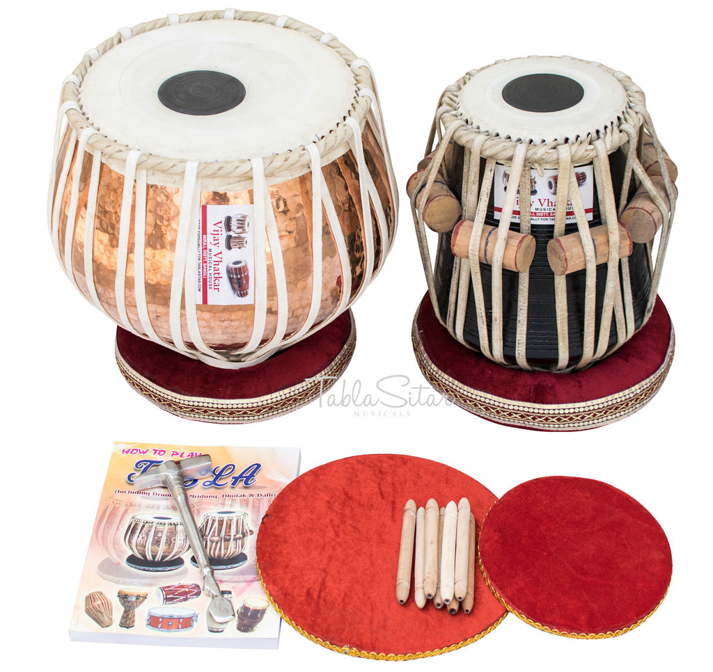 Vijay Vhatkar Tabla Set, 2.5 kg, Copper Bayan, Sheesham