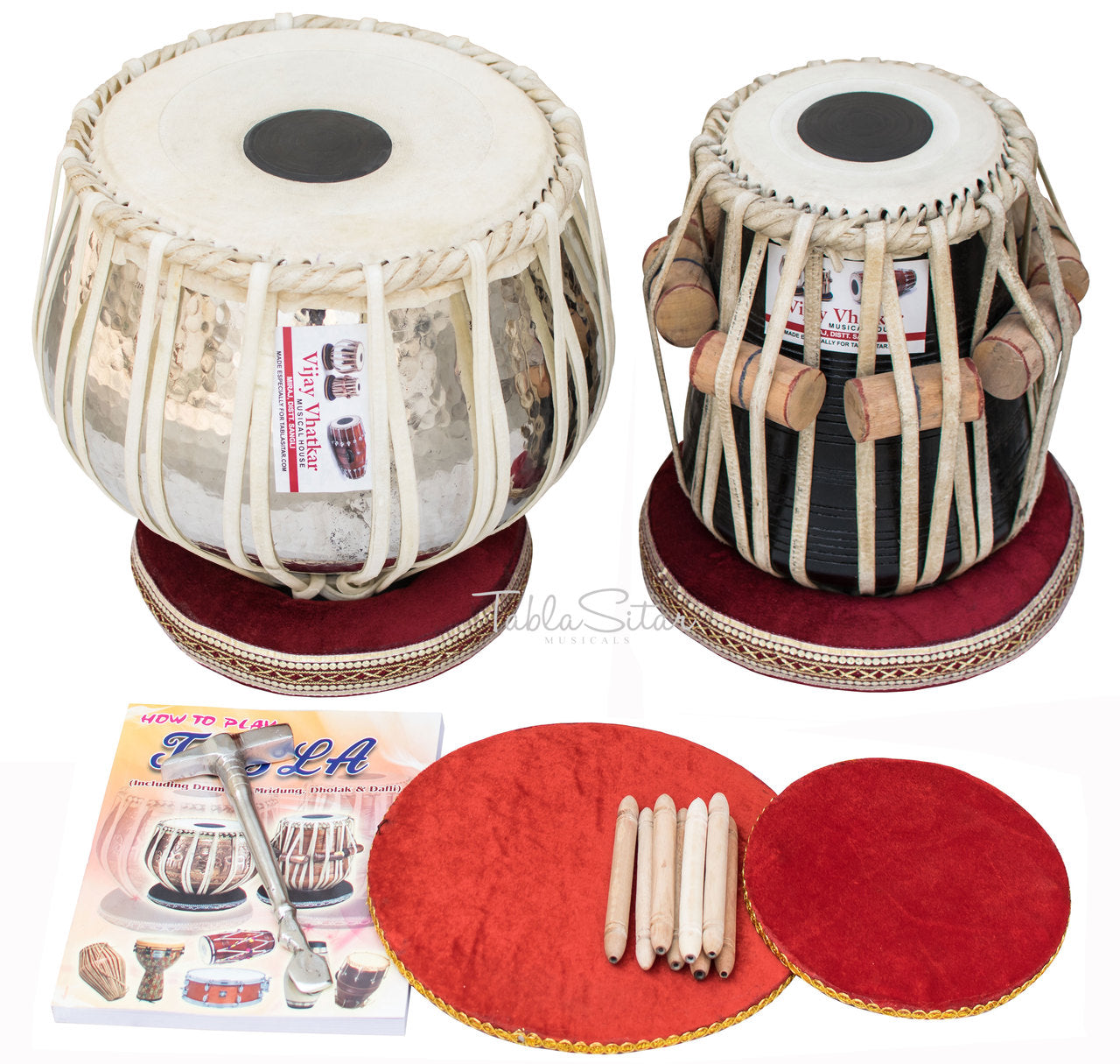 Vijay Vhatkar Tabla Set, 4 kg, Copper Bayan, Sheesham