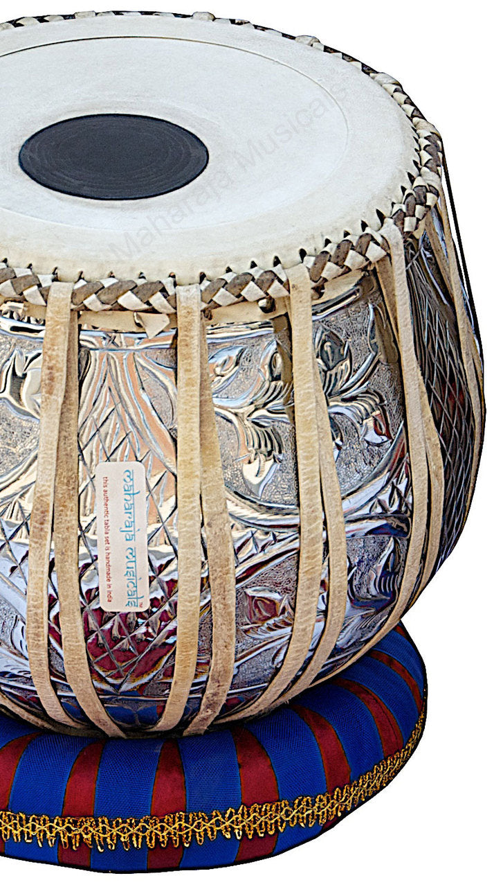 Maharaja Musicals Floral Tabla Set, 3 kg, Copper Bayan, Sheesham