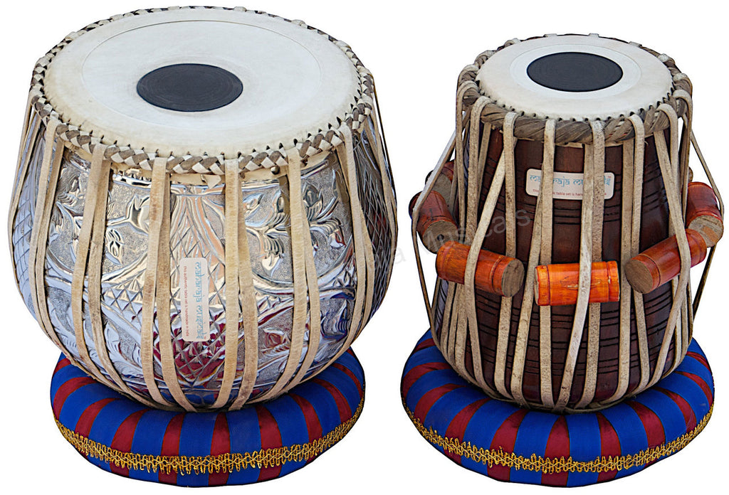 Maharaja Musicals Floral Tabla Set, 3 kg, Copper Bayan, Sheesham