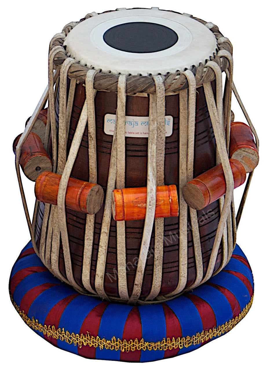 Maharaja Musicals Floral Tabla Set, 3 kg, Copper Bayan, Sheesham
