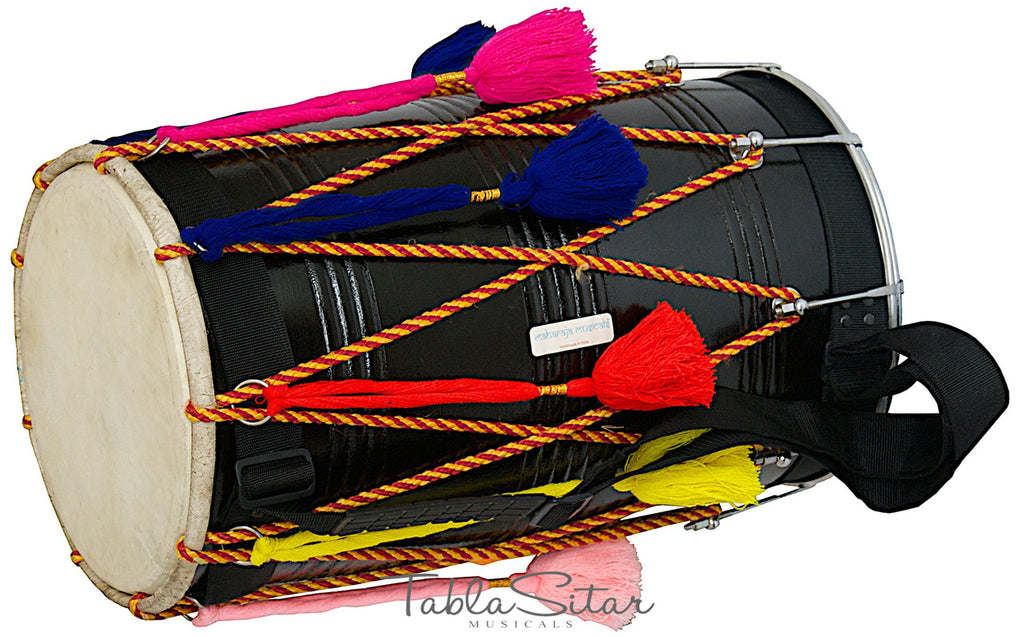 Maharaja Musicals Bhangra Dhol, Mango Wood, Black