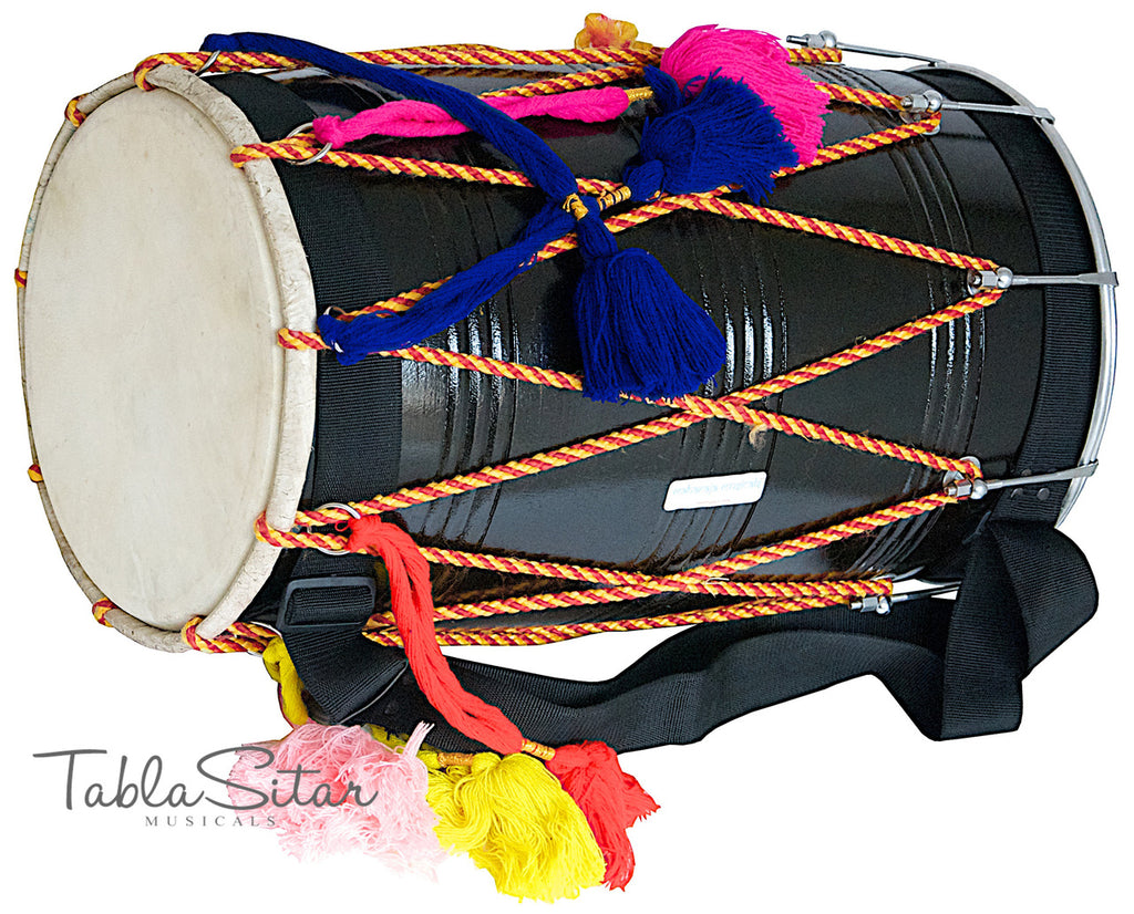 Maharaja Musicals Bhangra Dhol, Mango Wood, Black