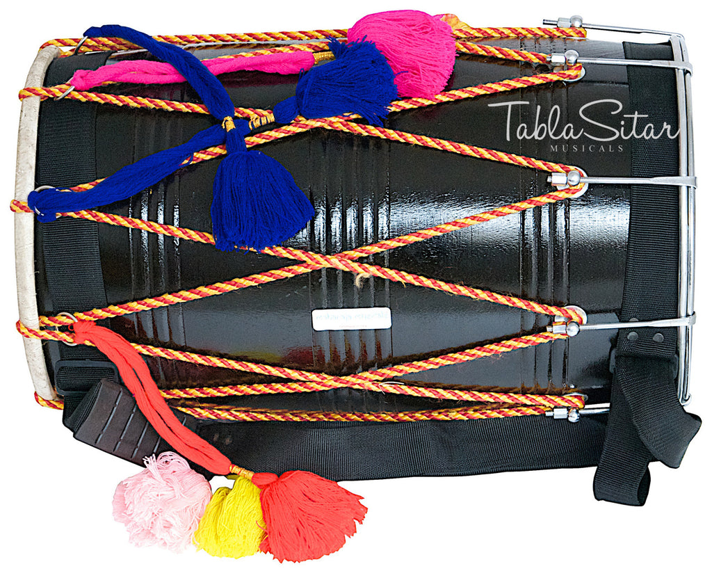 Maharaja Musicals Bhangra Dhol, Mango Wood, Black