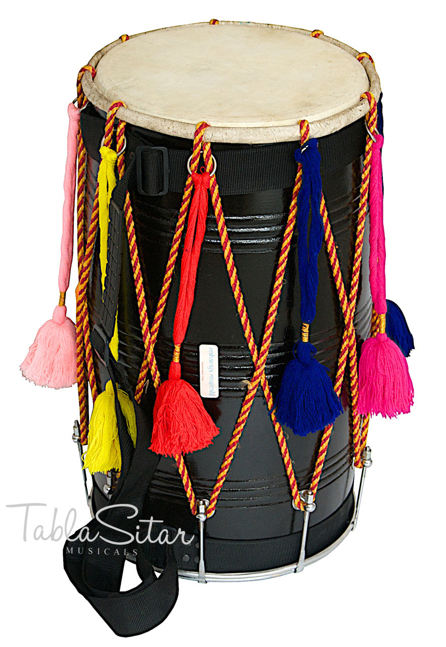 Maharaja Musicals Bhangra Dhol, Mango Wood, Black