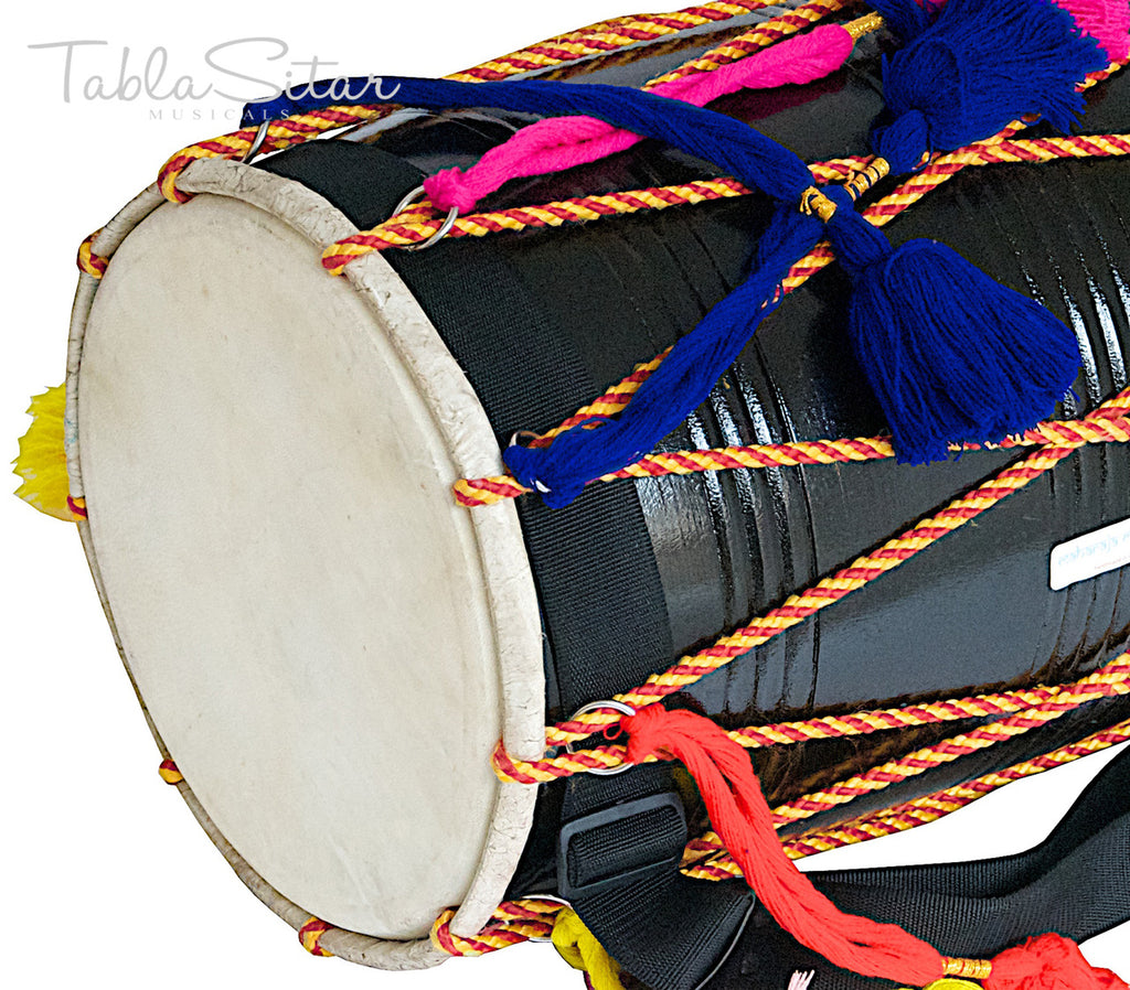 Maharaja Musicals Bhangra Dhol, Mango Wood, Black