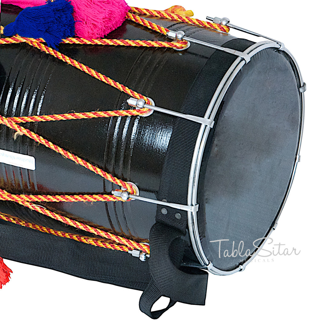 Maharaja Musicals Bhangra Dhol, Mango Wood, Black