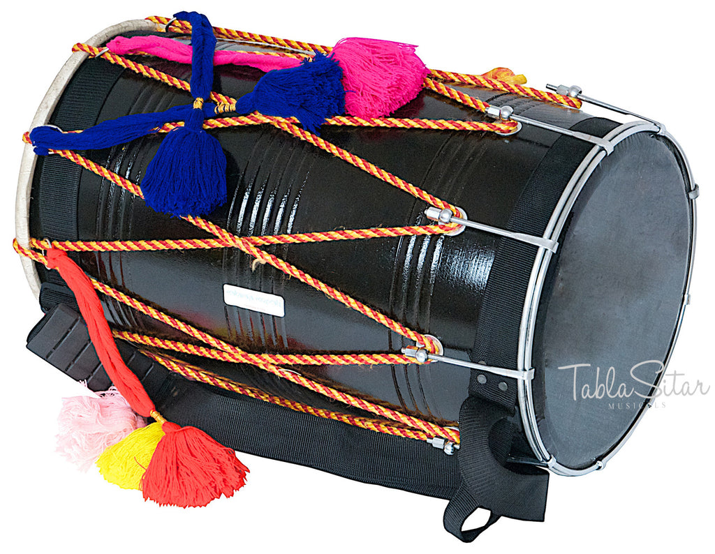 Maharaja Musicals Bhangra Dhol, Mango Wood, Black