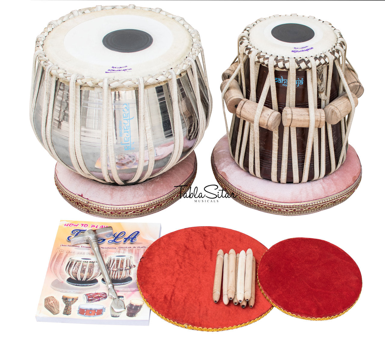 Maharaja Musicals Tabla Set, 3 kg, Brass Bayan (No. 37)