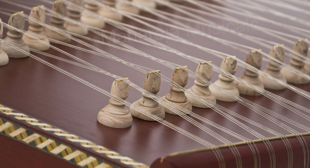 Maharaja Musicals Santoor, 93 Strings, Mahogany