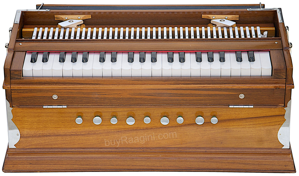 MKS No. 412 Harmonium, 2 Reeds, Natural, Teak Wood, A440