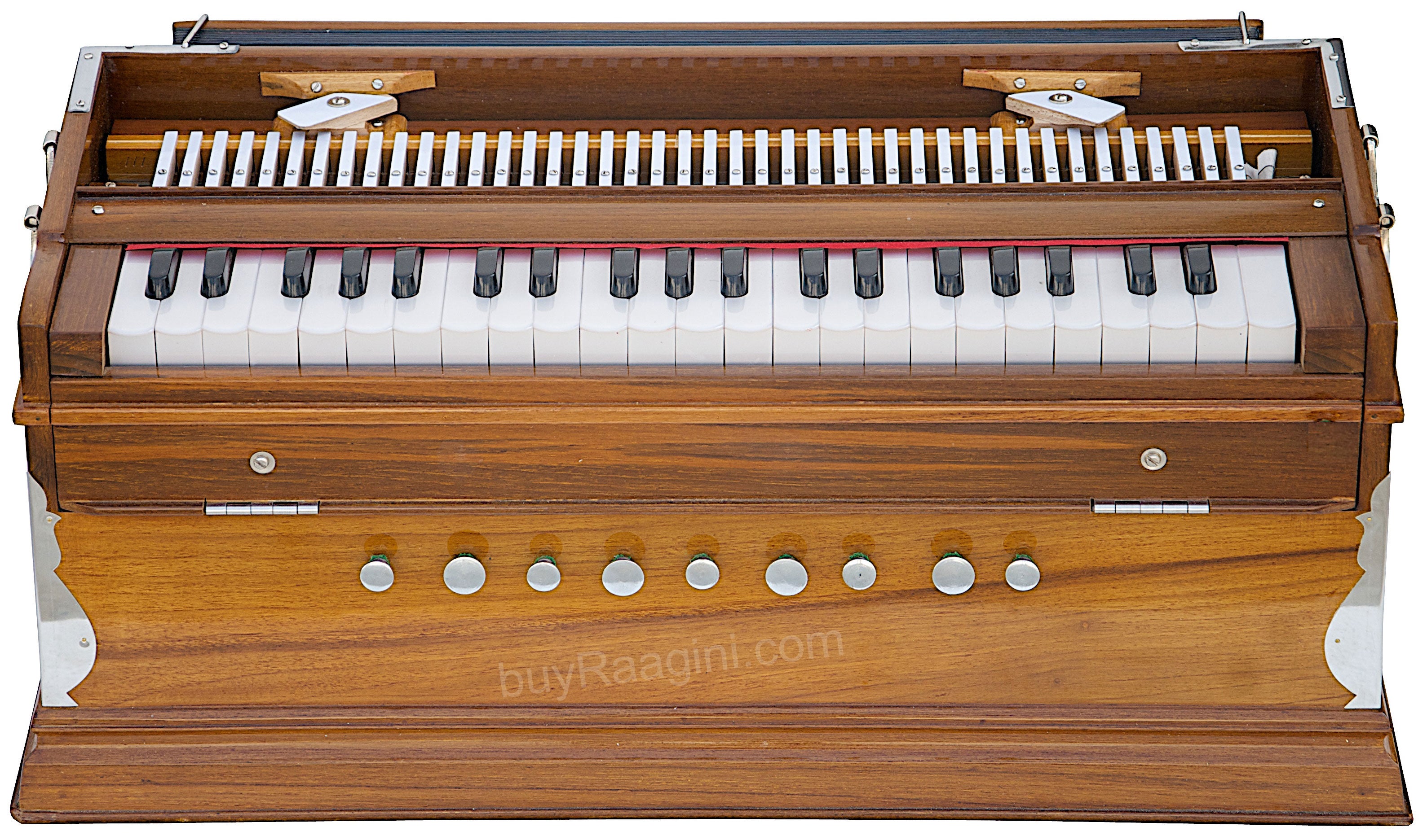 MKS No. 412 Harmonium, 2 Reeds, Natural, Teak Wood, A440