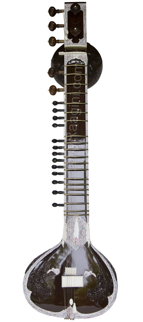 Kanai Lal Khajoor Patta Sitar, Ravi Shankar Style, Fiber Case