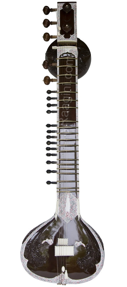 Kanai Lal Khajoor Patta Sitar, Ravi Shankar Style, Fiber Case