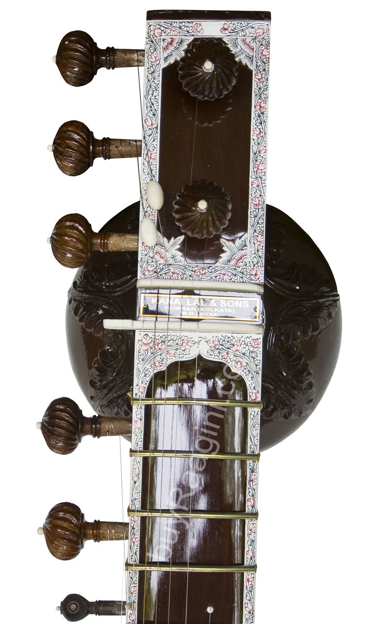 Kanai Lal Khajoor Patta Sitar, Ravi Shankar Style, Fiber Case