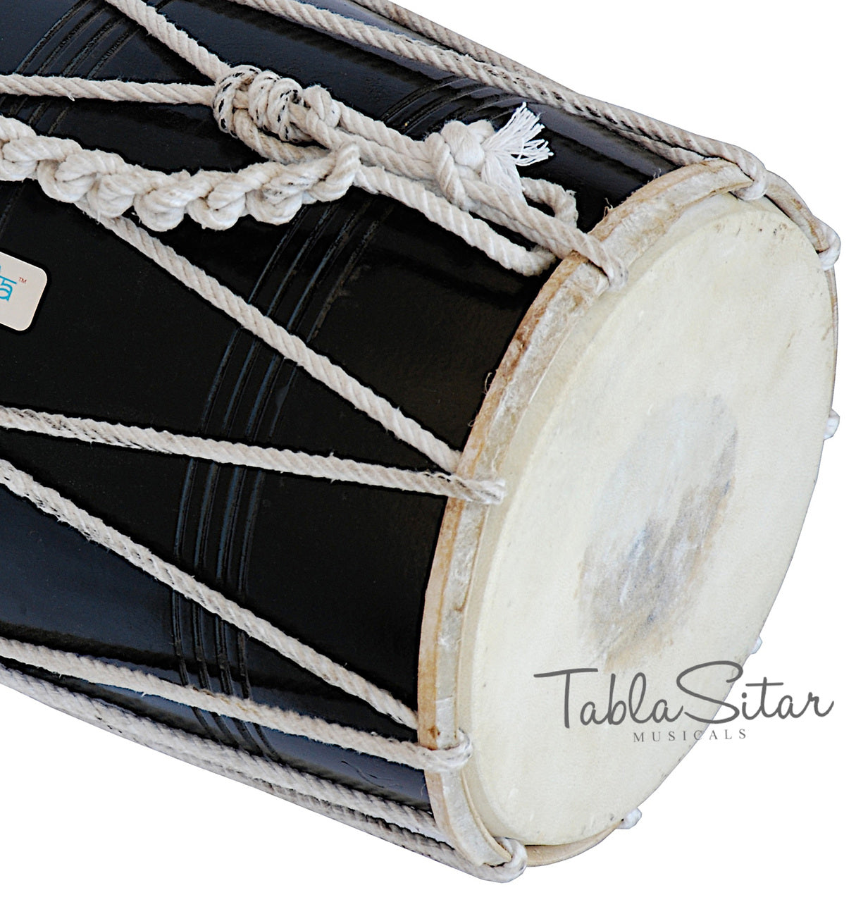 Maharaja Musicals Dholak, Mango Wood, Rope-Tuned, Black