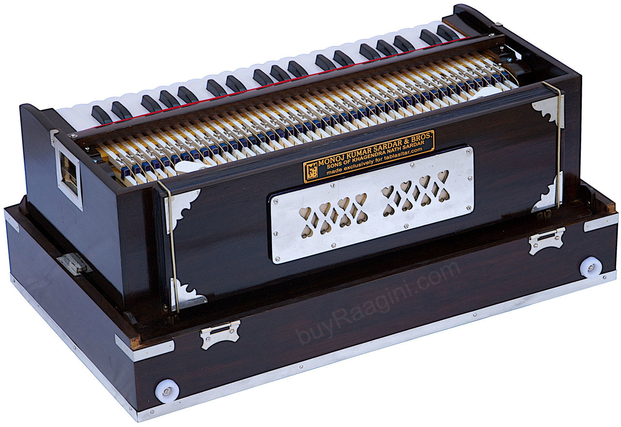 MKS No. 652 Concert Harmonium, 3 Reeds, Folding, Teak Wood, 42 Keys