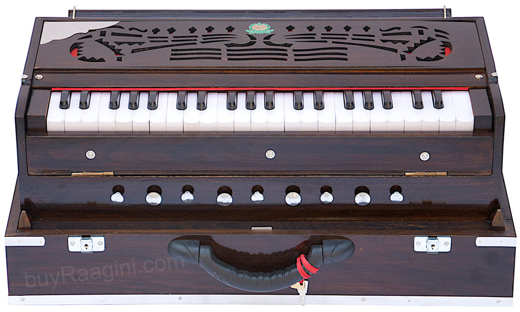 MKS No. 652 Concert Harmonium, 3 Reeds, Folding, Teak Wood, 42 Keys