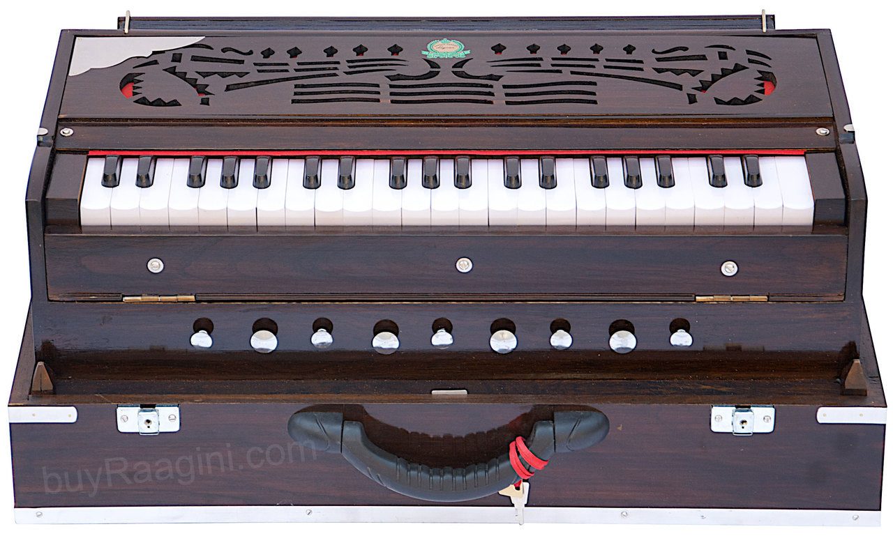 MKS No. 652 Concert Harmonium, 3 Reeds, Folding, Teak Wood, 42 Keys