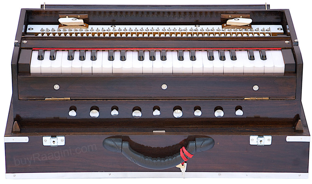 MKS No. 652 Concert Harmonium, 3 Reeds, Folding, Teak Wood, 42 Keys
