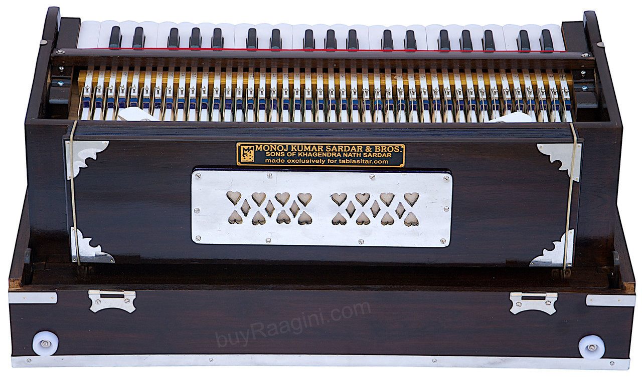 MKS No. 652 Concert Harmonium, 3 Reeds, Folding, Teak Wood, 42 Keys