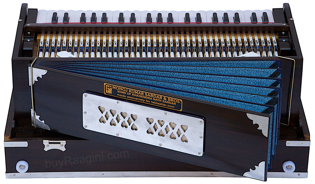 MKS No. 652 Concert Harmonium, 3 Reeds, Folding, Teak Wood, 42 Keys