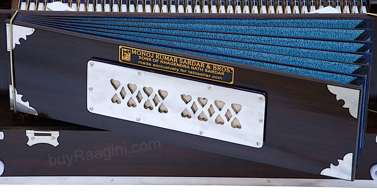 MKS No. 652 Concert Harmonium, 3 Reeds, Folding, Teak Wood, 42 Keys