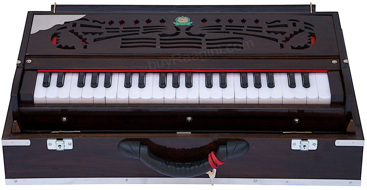 MKS No. 652 Concert Harmonium, 3 Reeds, Folding, Teak Wood, 42 Keys
