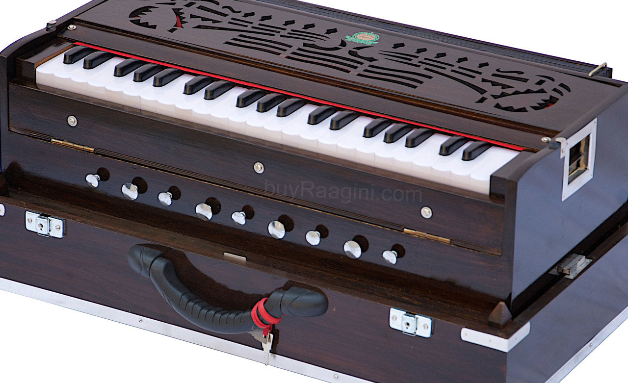 MKS No. 652 Concert Harmonium, 3 Reeds, Folding, Teak Wood, 42 Keys