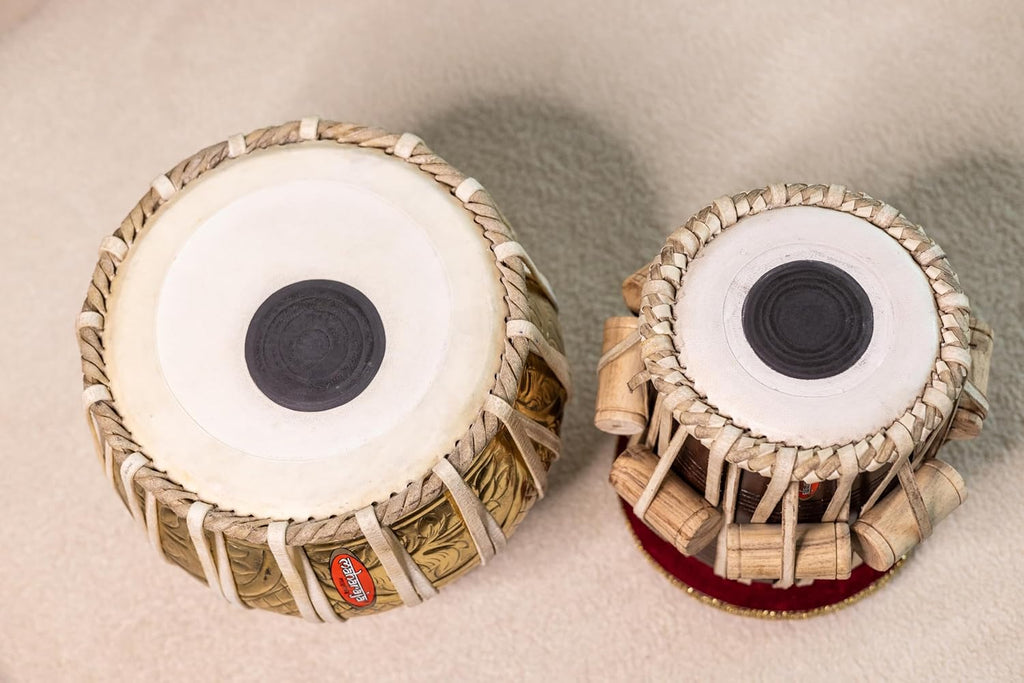 Maharaja Musicals Floral Tabla Set, 3.5 kg, Brass Bayan, Sheesham