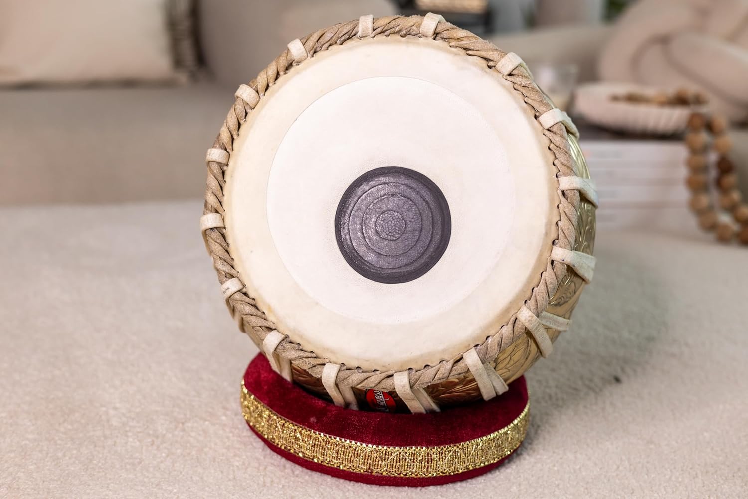 Maharaja Musicals Floral Tabla Set, 3.5 kg, Brass Bayan, Sheesham