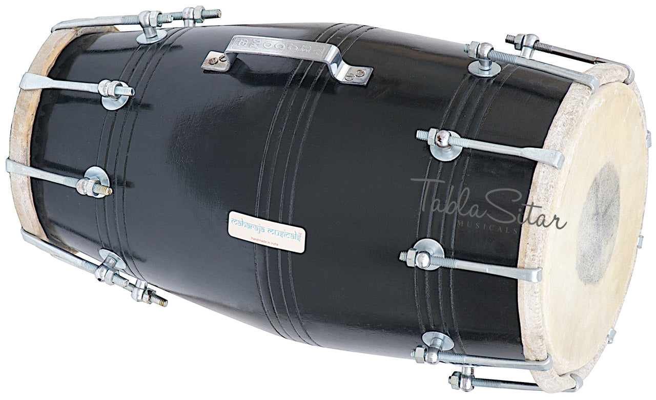 Maharaja Musicals Dholak, Mango Wood, Bolt-Tuned, Black