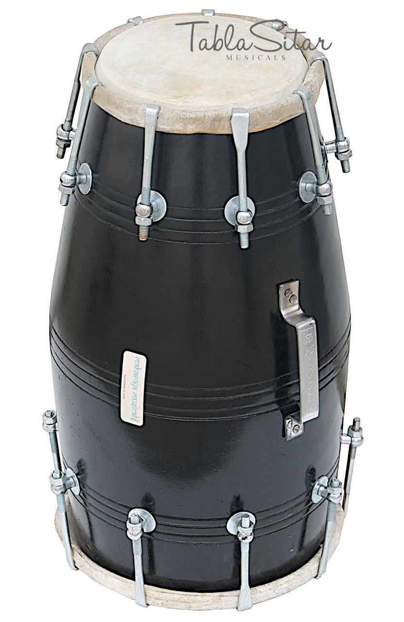 Maharaja Musicals Dholak, Mango Wood, Bolt-Tuned, Black