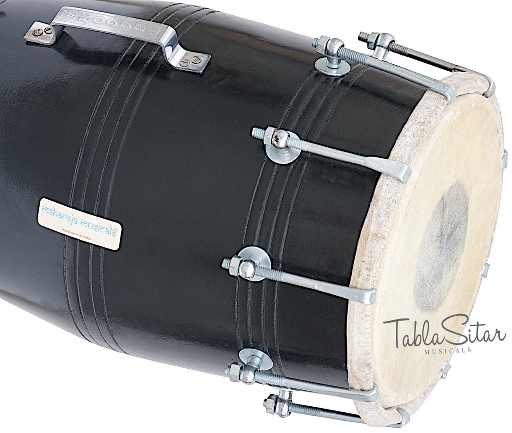 Maharaja Musicals Dholak, Mango Wood, Bolt-Tuned, Black