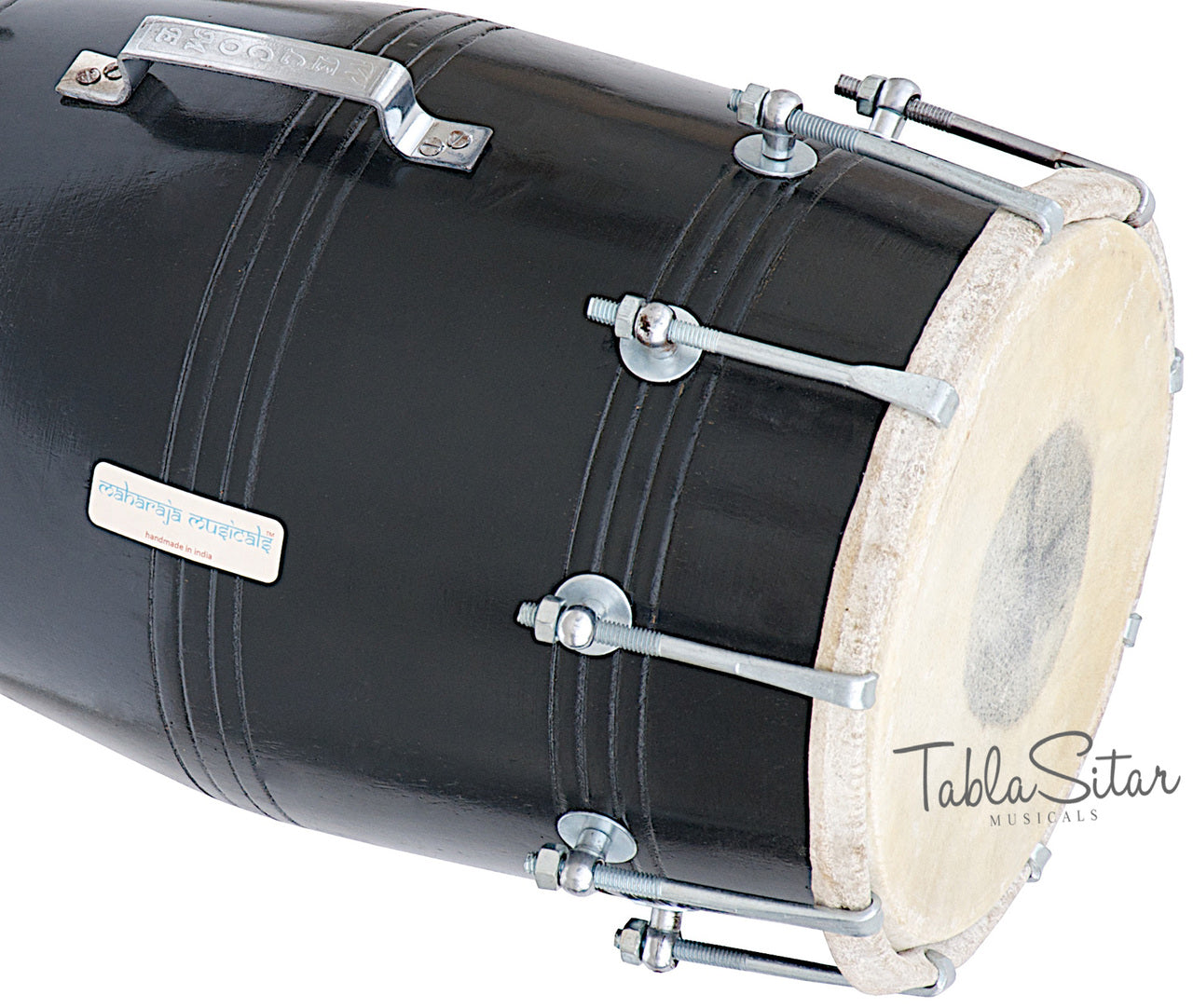 Maharaja Musicals Dholak, Mango Wood, Bolt-Tuned, Black